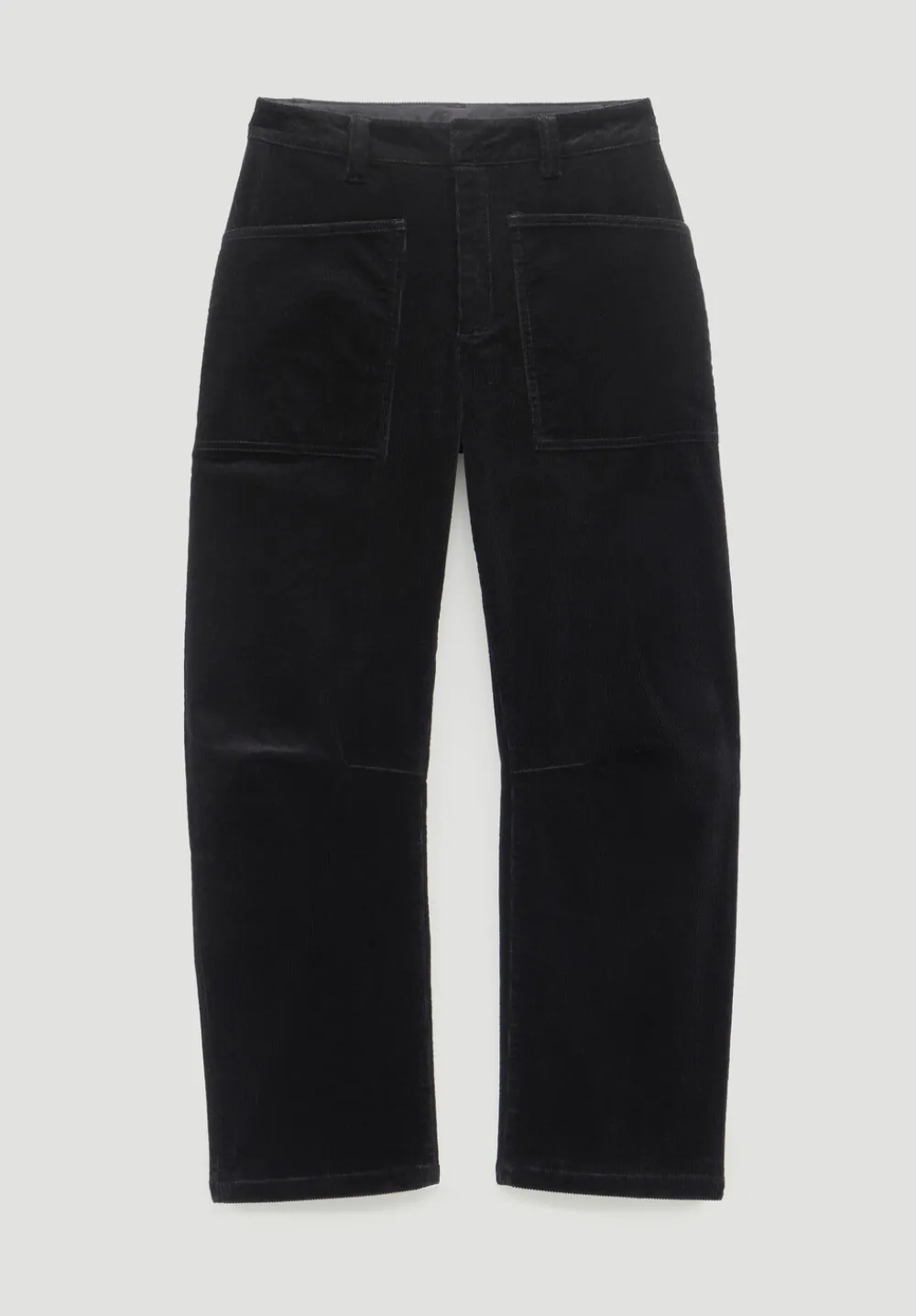 hush Trousers|Corduroy Cordi Barrel Leg Trousers Black
