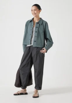 hush Jackets & Coats|Cotton Barrel Sleeve Swing Jacket Sage Green