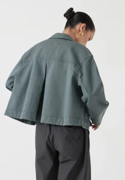 hush Jackets & Coats|Cotton Barrel Sleeve Swing Jacket Sage Green