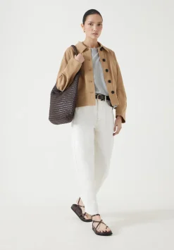 hush Jackets & Coats|Cotton Barrel Sleeve Swing Jacket Brown Dune
