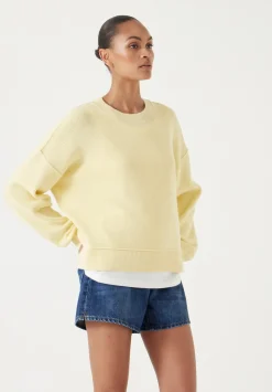 hush Jumpers & Cardigans|Cotton Boxy Rib Jumper Pale Banana