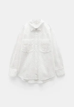 hush Tops & T-Shirts|Shirts & Blouses|Cotton Broderie Shirt White