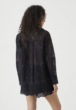 hush Tops & T-Shirts|Shirts & Blouses|Cotton Broderie Shirt Black