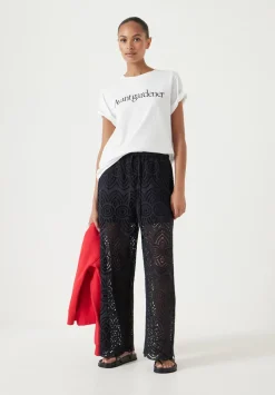 hush Trousers|Cotton Broderie Trousers Black