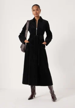 hush Dresses|Cotton Cord Midi Dress Black