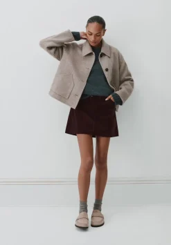 hush Skirts|Cotton Cord Mini Skirt Burgundy Purple
