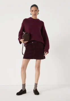 hush Skirts|Cotton Cord Mini Skirt Burgundy Purple