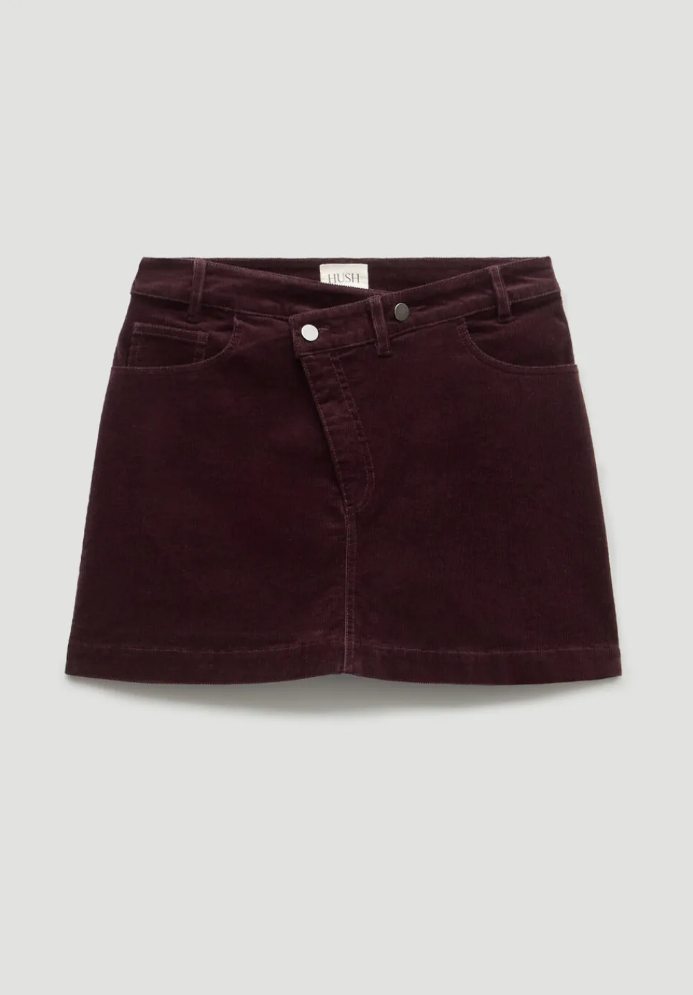 hush Skirts|Cotton Cord Mini Skirt Burgundy Purple