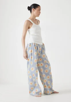 hush Pyjamas & Nightwear|Cotton Sateen Vest Pyjamas Set Sunray Blue