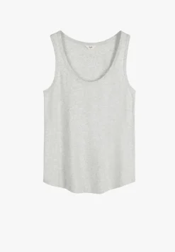 hush Tops & T-Shirts|Cotton Slub Tank Top Lightest Grey Marl