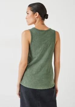 hush Tops & T-Shirts|Cotton Slub Tank Top Khaki