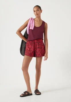 hush Tops & T-Shirts|Cotton Slub Tank Top Maroon Red