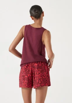 hush Tops & T-Shirts|Cotton Slub Tank Top Maroon Red