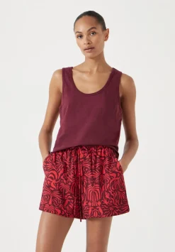 hush Tops & T-Shirts|Cotton Slub Tank Top Maroon Red