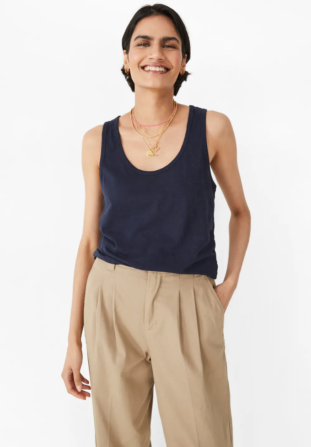 hush Tops & T-Shirts|Cotton Slub Tank Top Midnight