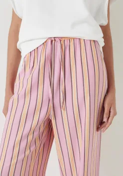 hush Trousers|Cotton Stripe Trousers Pink Stripe