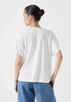 hush Tops & T-Shirts|Cowl Neck T-Shirt White