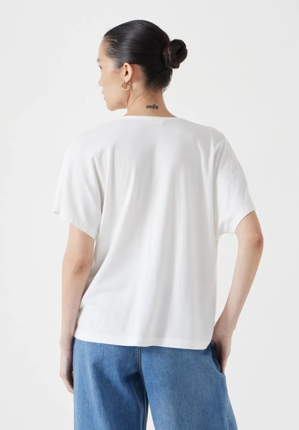 hush Tops & T-Shirts|Cowl Neck T-Shirt White