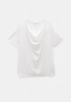 hush Tops & T-Shirts|Cowl Neck T-Shirt White
