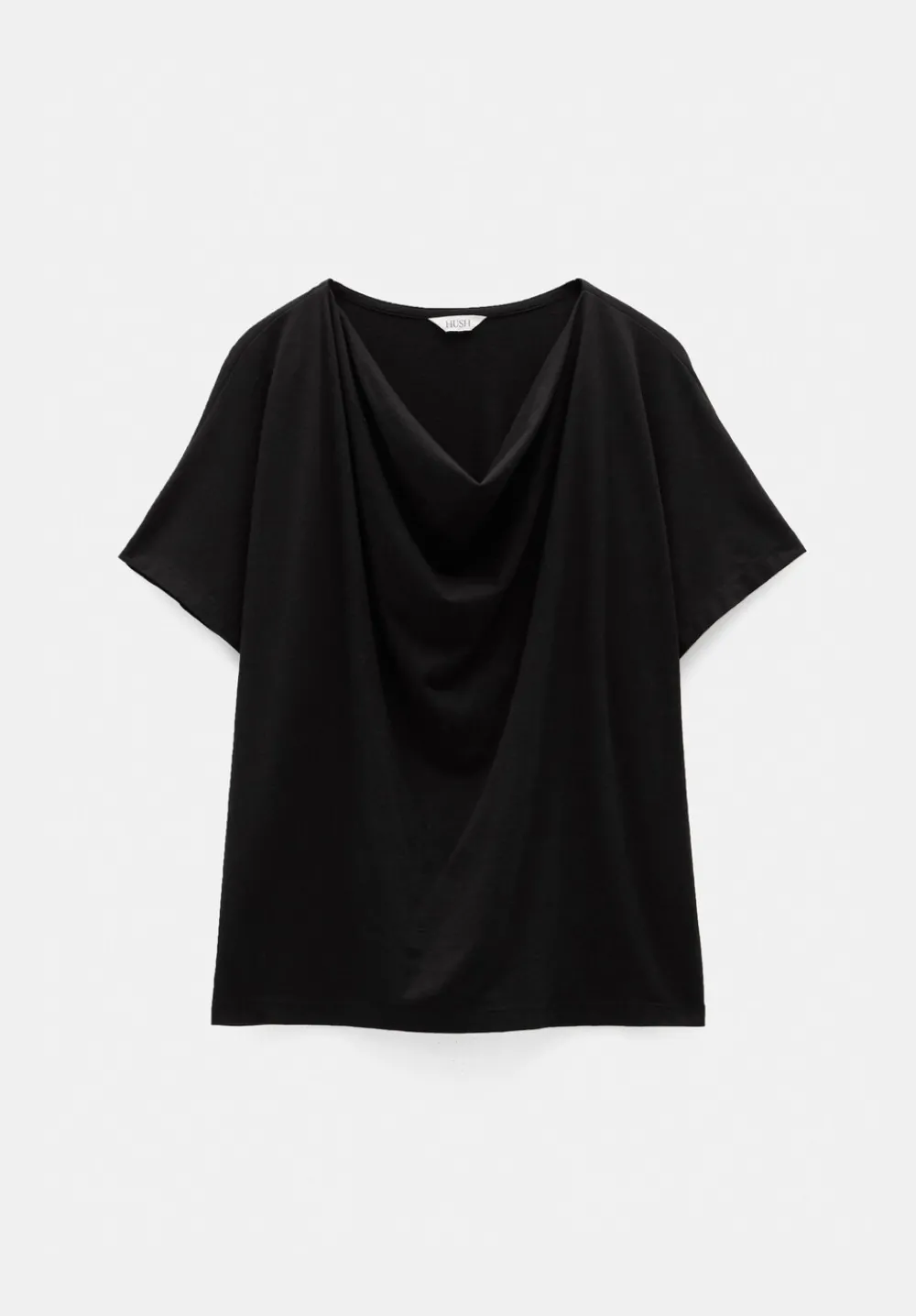 hush Tops & T-Shirts|Cowl Neck T-Shirt Black