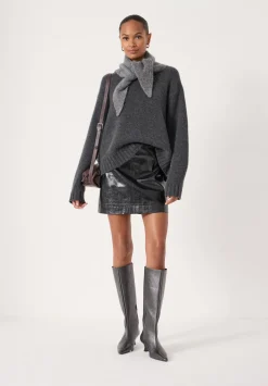 hush Skirts|Crackle Patent Mini Skirt Black
