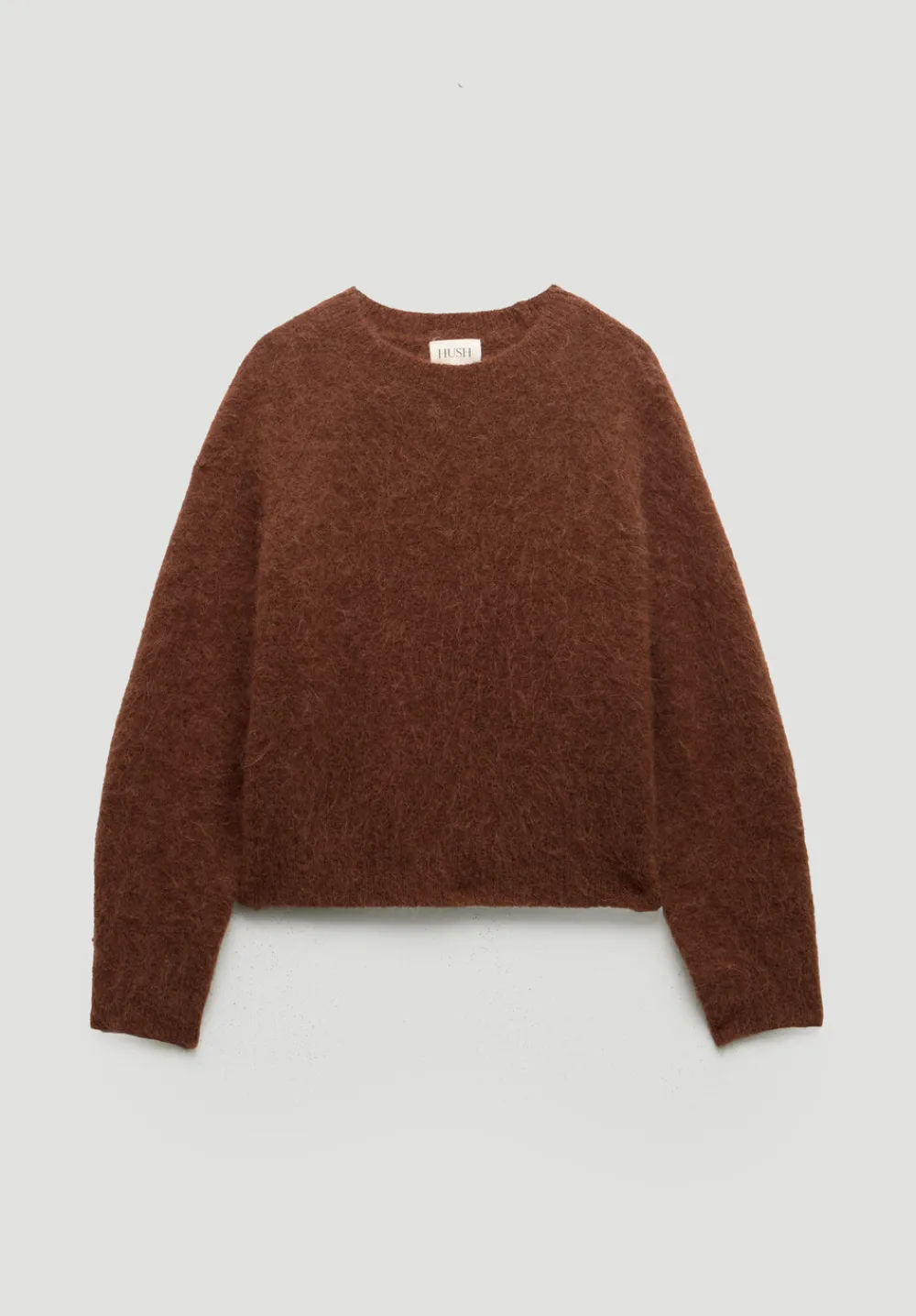 hush Jumpers & Cardigans|Crew Neck Alpaca Wool Jumper Toffee Brown