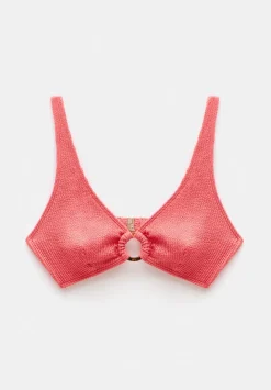 hush Swimwear & Beachwear|Crinkle Ring Bikini Top Coral Pink