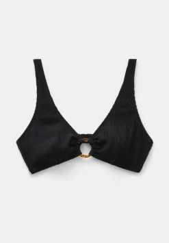 hush Swimwear & Beachwear|Crinkle Ring Bikini Top Black