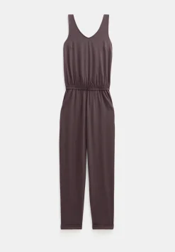 hush Jumpsuits|Dresses|Cropped Jersey Jumpsuit Raisin Brown