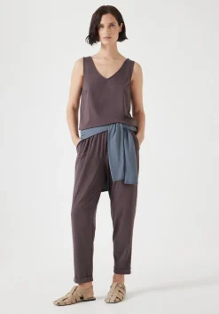 hush Jumpsuits|Dresses|Cropped Jersey Jumpsuit Raisin Brown