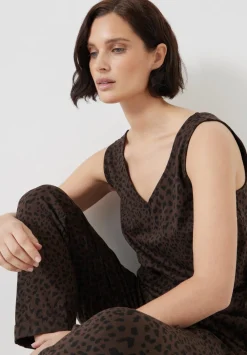hush Jumpsuits|Dresses|Cropped Jersey Jumpsuit Mini Leopard Print