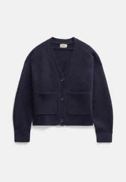 hush Jumpers & Cardigans|Daisy Merino Wool V Neck Cardigan Navy