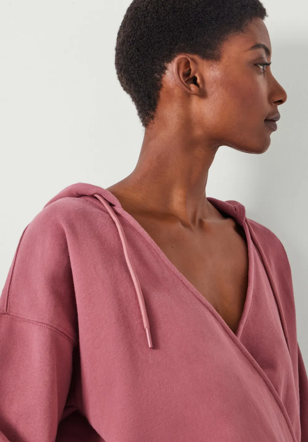 hush Sweatshirts & Hoodies|Daisy Wrap Hoodie Dusty Pink