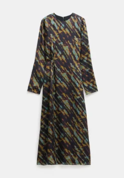 hush Dresses|Daniela Midi Dress Diagonal Tie Dye Green