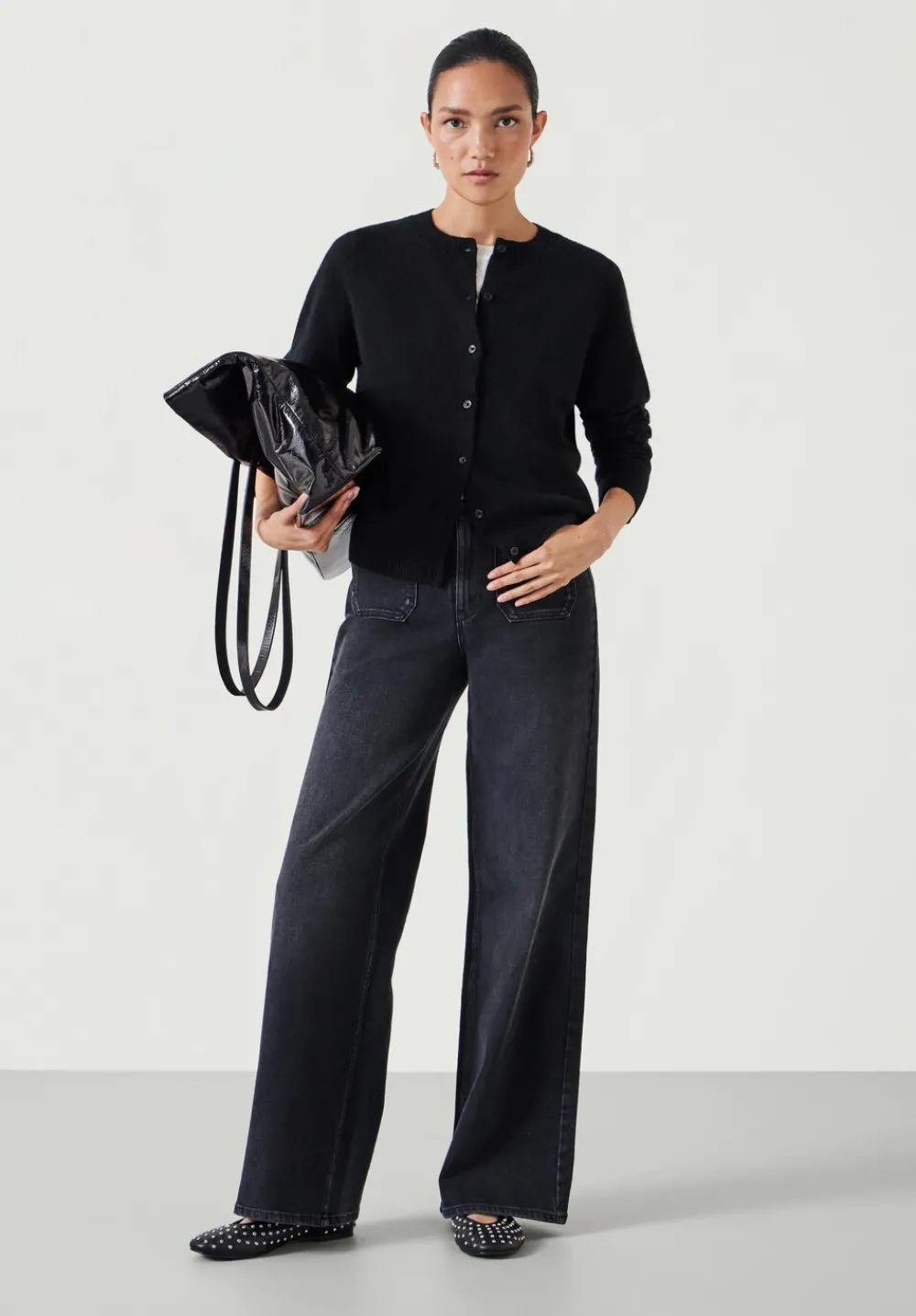 hush Jumpers & Cardigans|Daphne Cashmere Button Through Slim Cardigan Black