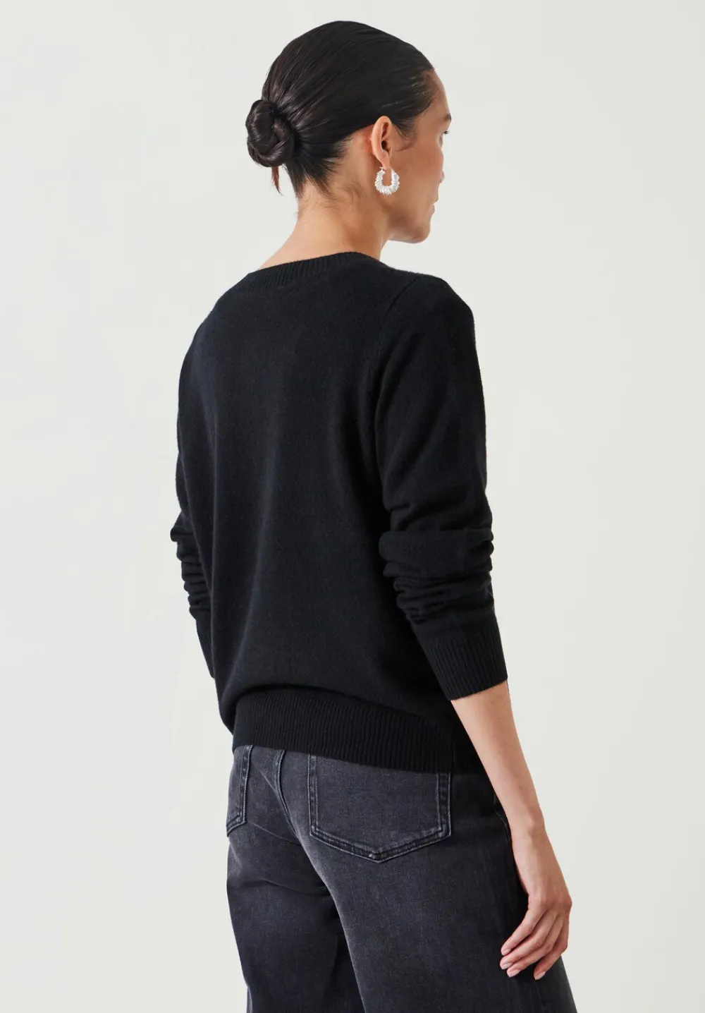 hush Jumpers & Cardigans|Daphne Cashmere Button Through Slim Cardigan Black