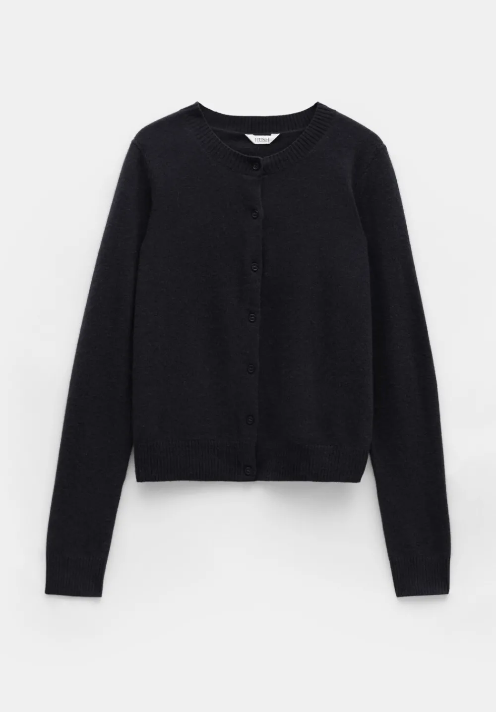 hush Jumpers & Cardigans|Daphne Cashmere Button Through Slim Cardigan Black