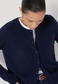 hush Jumpers & Cardigans|Daphne Cashmere Button Through Slim Cardigan Midnight Navy