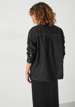 hush Shirts & Blouses|Daya Denim Shirt Washed Black