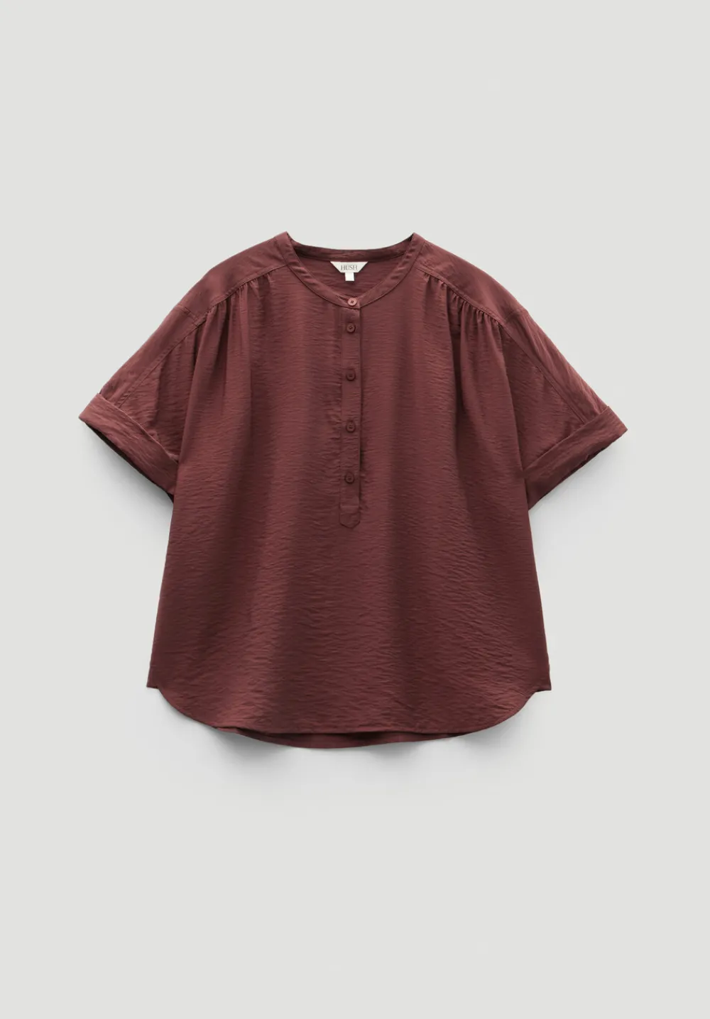 hush Shirts & Blouses|Debbie Air Flow Blouse Burgundy Brown