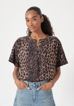 hush Shirts & Blouses|Debbie Air Flow Blouse Soft Leopard