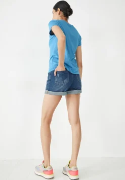 hush Shorts|Denim Shorts Vintage Wash Blue