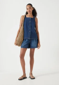 hush Tops & T-Shirts|Denim Waistcoat Mid Authentic Wash