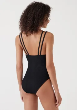 hush Swimwear & Beachwear|Dina Double Strap Crinkle Swimsuit Black