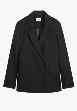 hush Jackets & Coats|Double Breasted Wool Blend Blazer Black
