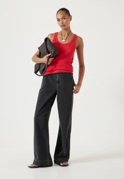 hush Jeans|Drew Wide Leg Jeans Washed Black