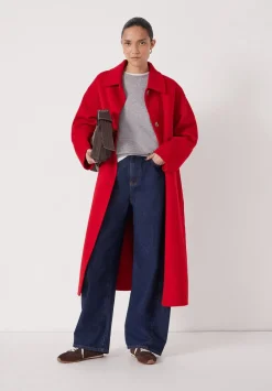 hush Jackets & Coats|Edie Pure Wool Double Faced Coat Bright Red