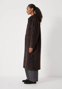 hush Jackets & Coats|Edie Pure Wool Leopard Double Faced Coat Brown Leopard