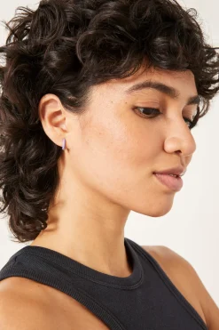 hush Jewellery|Effie Enamel Hoop Earring Gold/Lilac