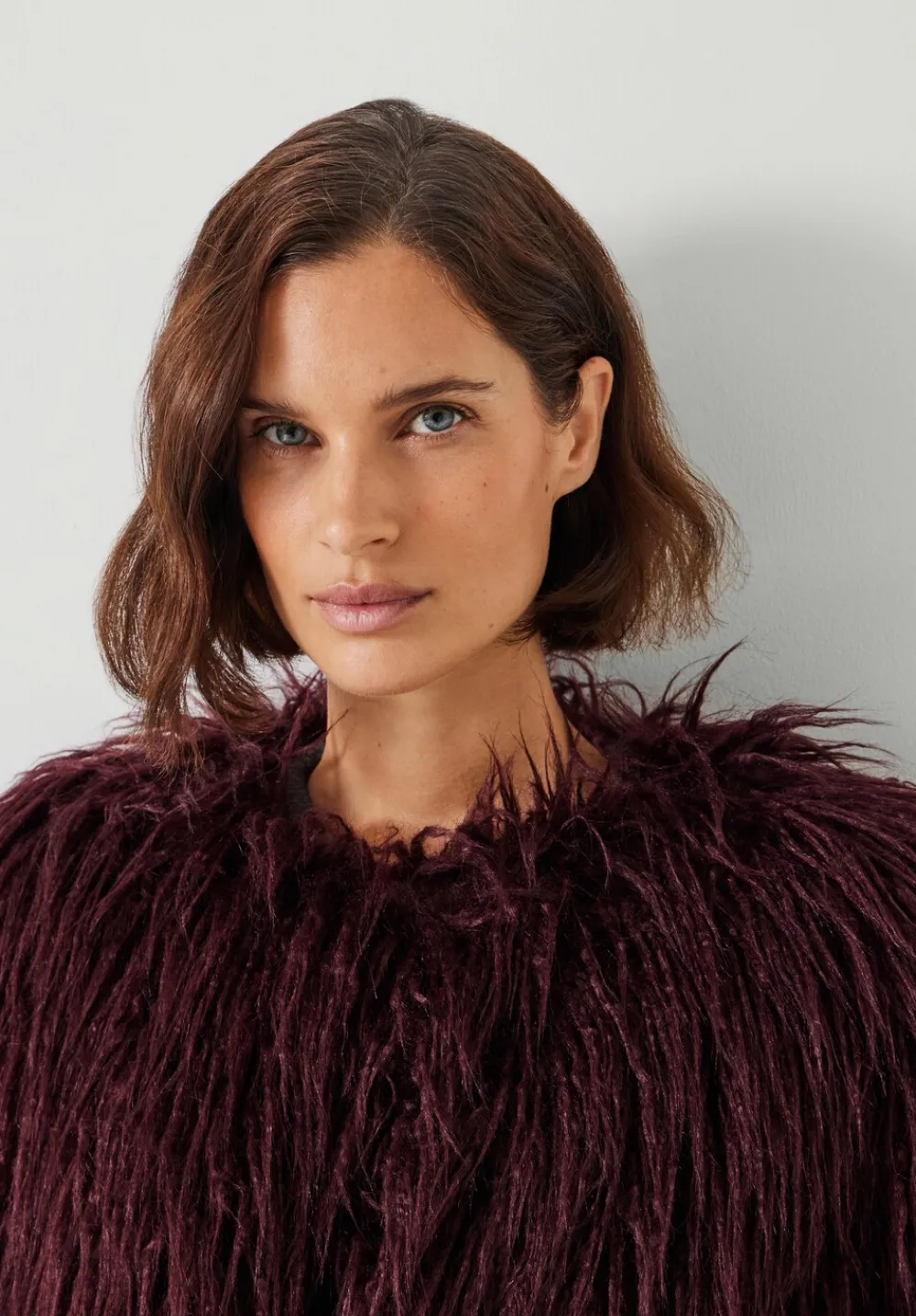 hush Jackets & Coats|Eleanor Faux Fur Jacket Burgundy Red